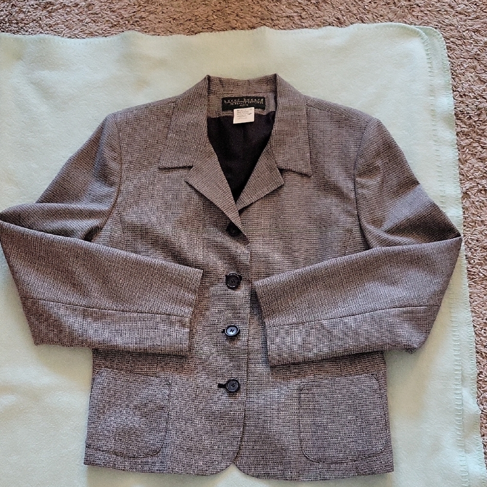 Harvé Benard Women's Black Houndstooth Blazer